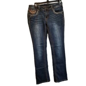 Grace in La rising sun jeweled Western bootcut embellished‎ bling jeans size 29